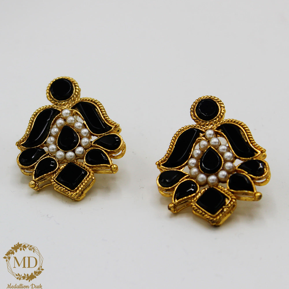 Lotus Charcoal Earrings