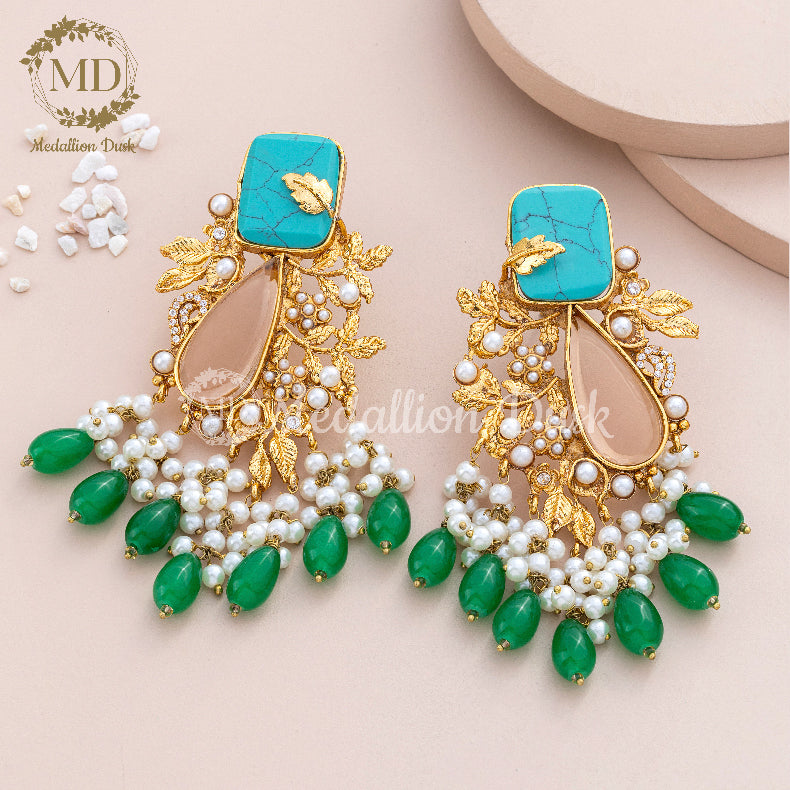 Feroza Emerald Earrings