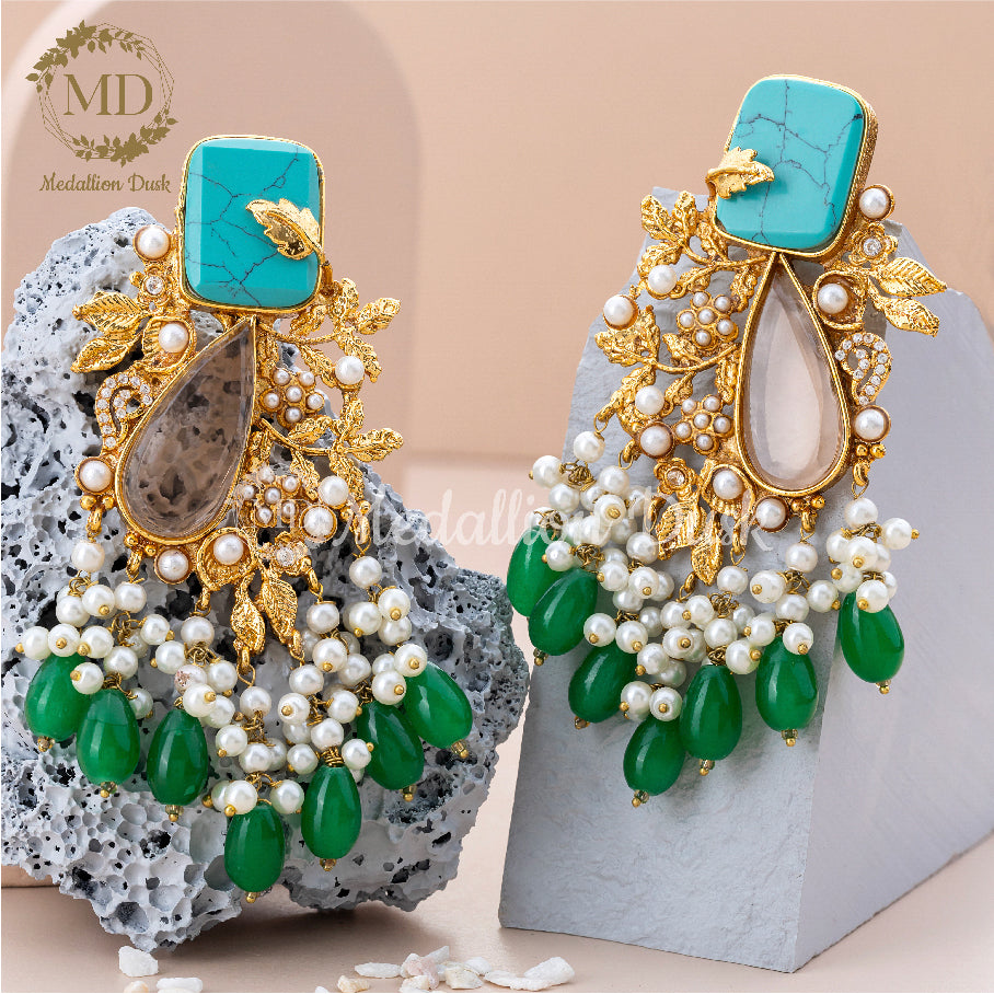 Feroza Emerald Earrings