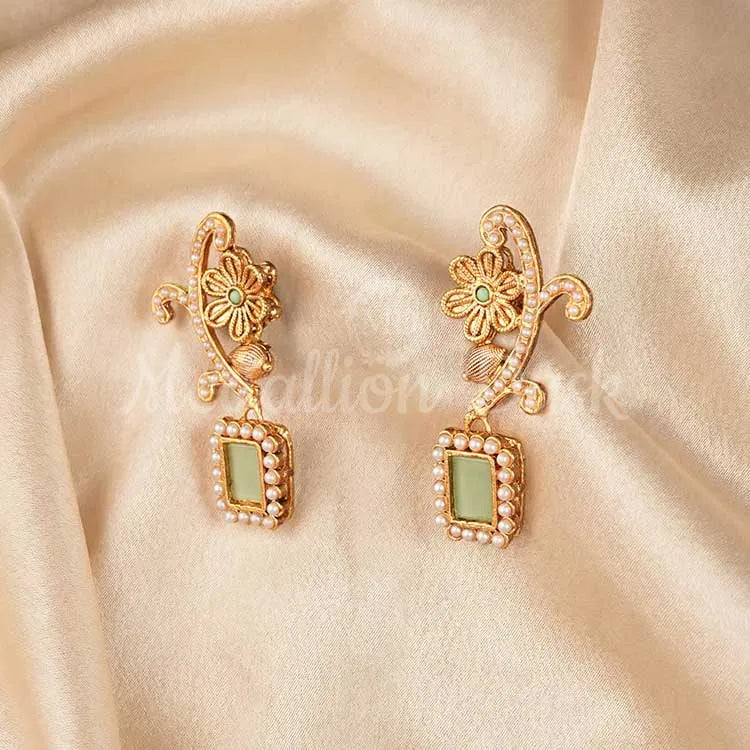 Mint Flora Earrings