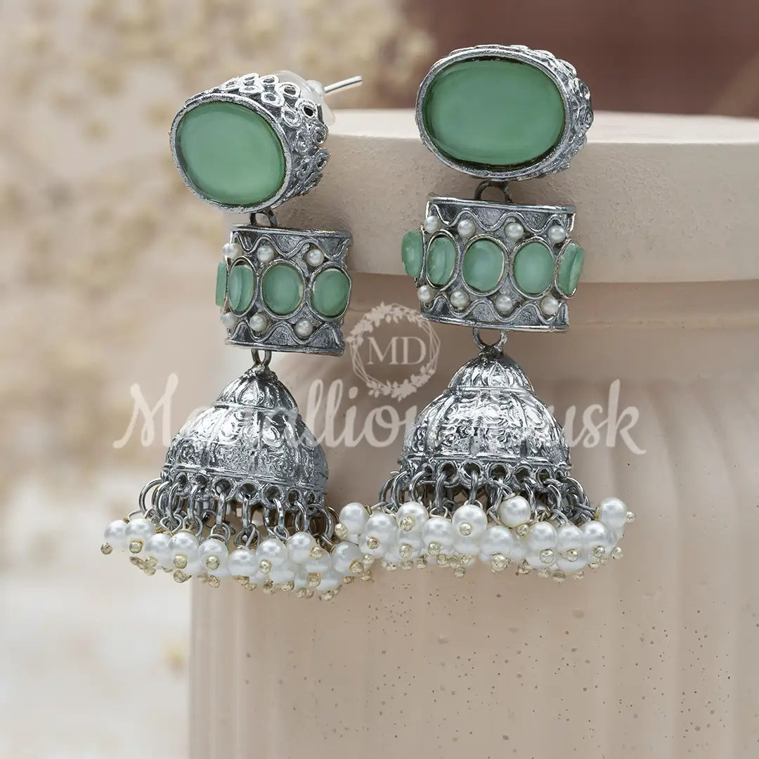The Mint Bells Jhumki Earrings